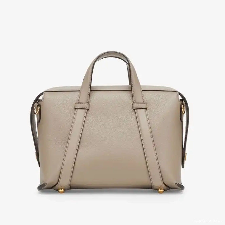 Affordable In 365 Grained Leather Grey Medium Boston Bag Fendi 0516